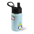 Winter Penguins 12oz Kids Water Bottle with Straw Lid