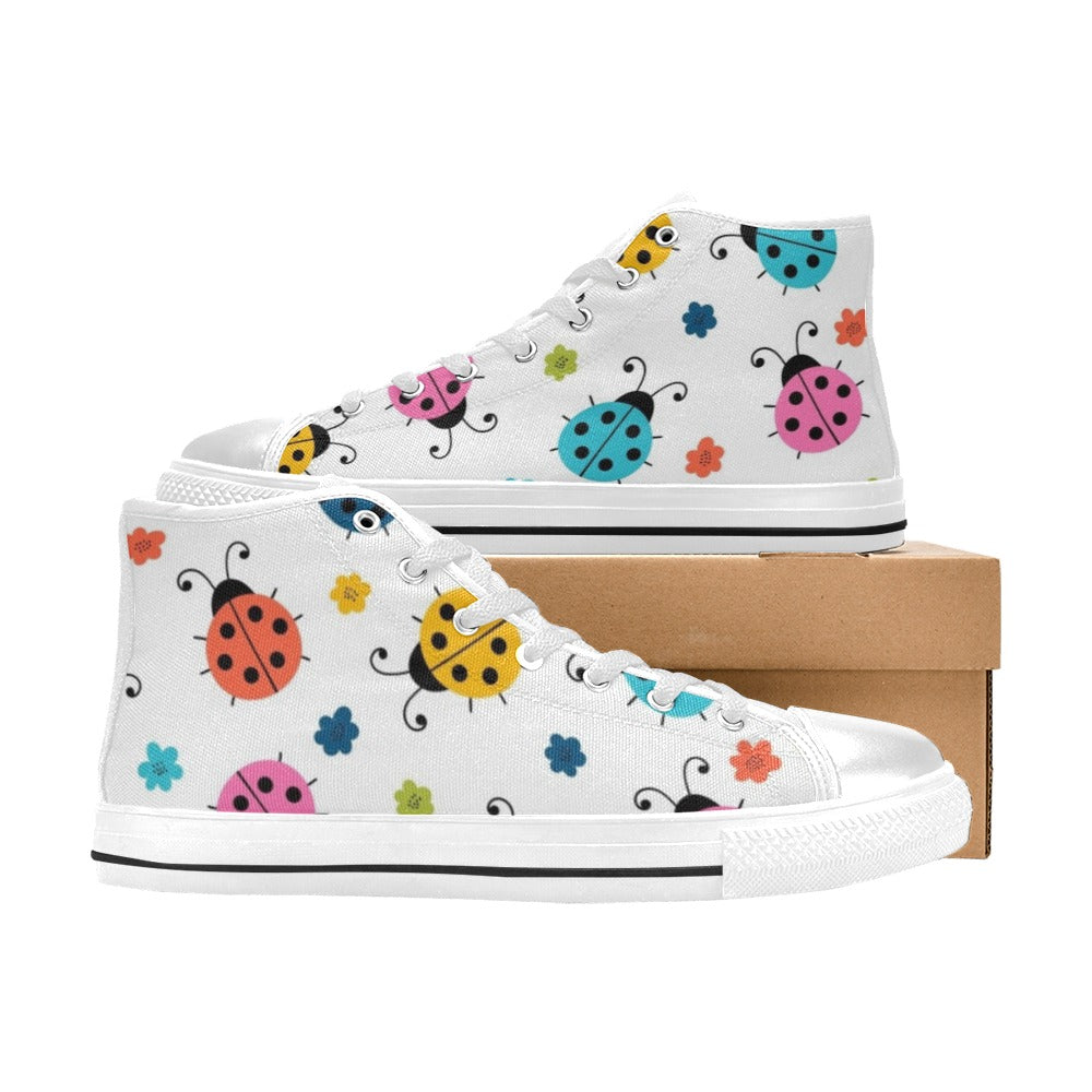 Ladybugs - Women's High Top Canvas Shoes