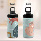 Cat Stretch - Kids Water Bottle with Chug Lid (12 oz) Kids Water Bottle with Chug Lid animal Printed Offshore