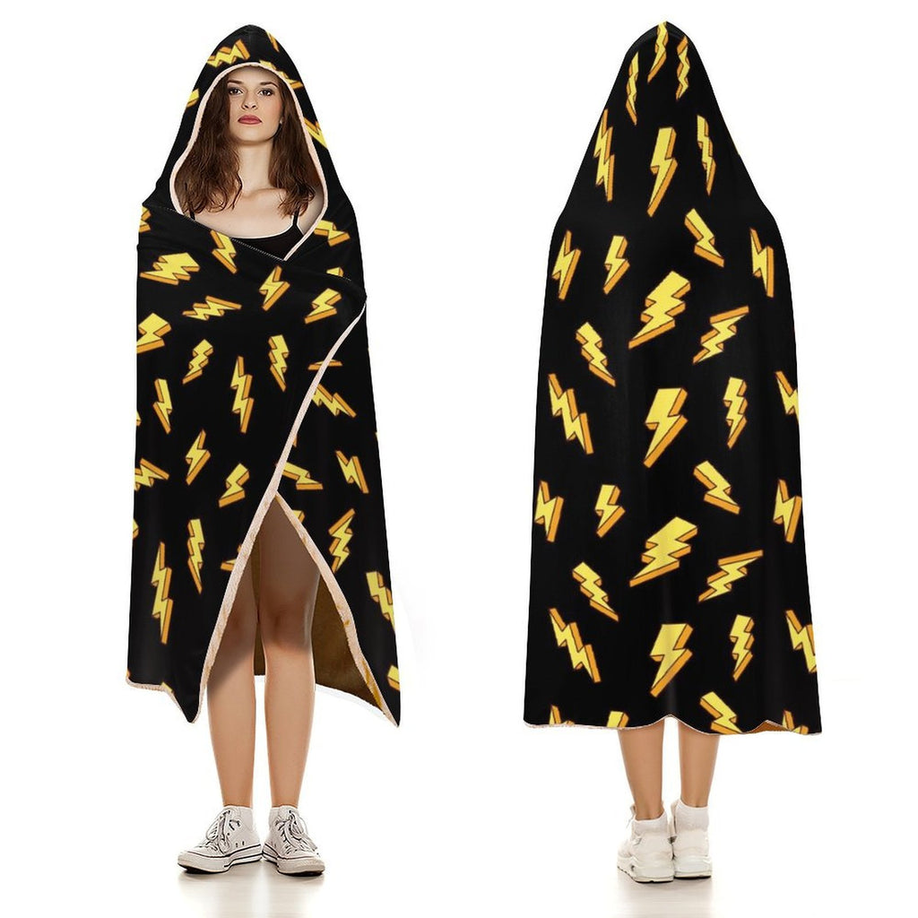Lightning Bolts, Comic Book Kids Hooded Blanket 100cm x 130cm Kids Hooded Blanket comic Printed Offshore