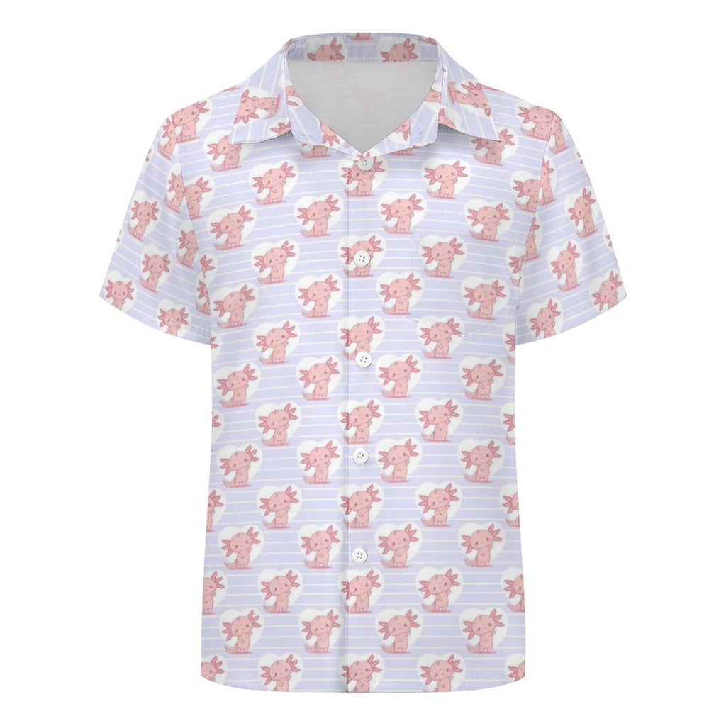 Axolotl Love Kids Cotton Short Sleeve Shirt