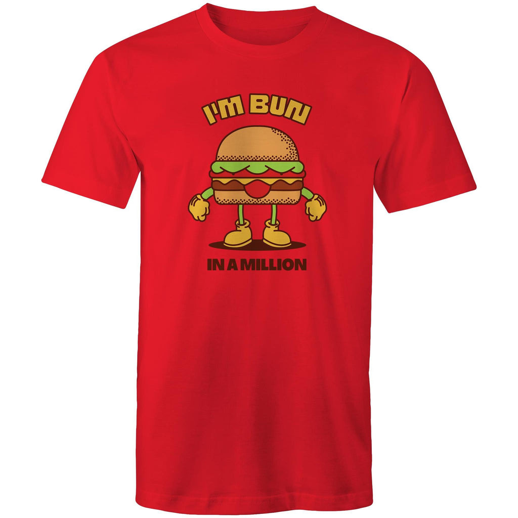 I'm Bun In A Million, Hamburger - Mens T-Shirt Red Mens T-shirt Food Printed In Australia