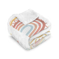 Pastel Rainbows Double-Layer Fleece Blanket 51"x59" One Size Double-Layer Throw Blanket Printed Offshore