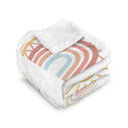 Pastel Rainbows - Double-Layer Fleece Blanket 51"x59"