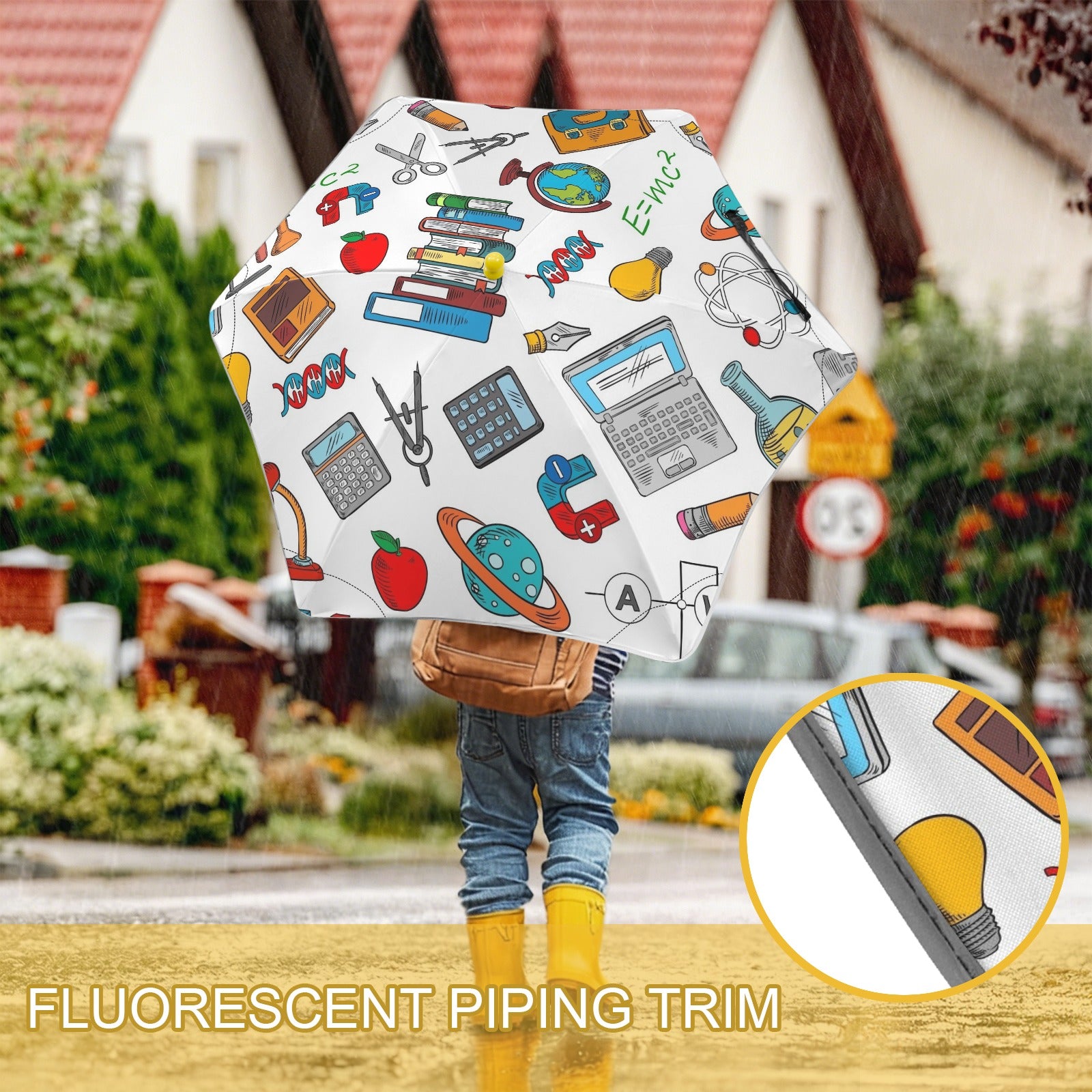 School Time Kids Safe Round Corner Umbrella Kids Safe Round Corner Umbrella Printed Offshore
