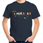 Birds On A Branch - Kids Youth T-Shirt Navy Kids Youth T-shirt animal Printed In Australia