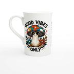 Personalised Good Vibes Only, Hippie Mushroom With Sunglasses White 10oz Porcelain Slim Mug Default Title Personalised Porcelain Mug Globally Fulfilled