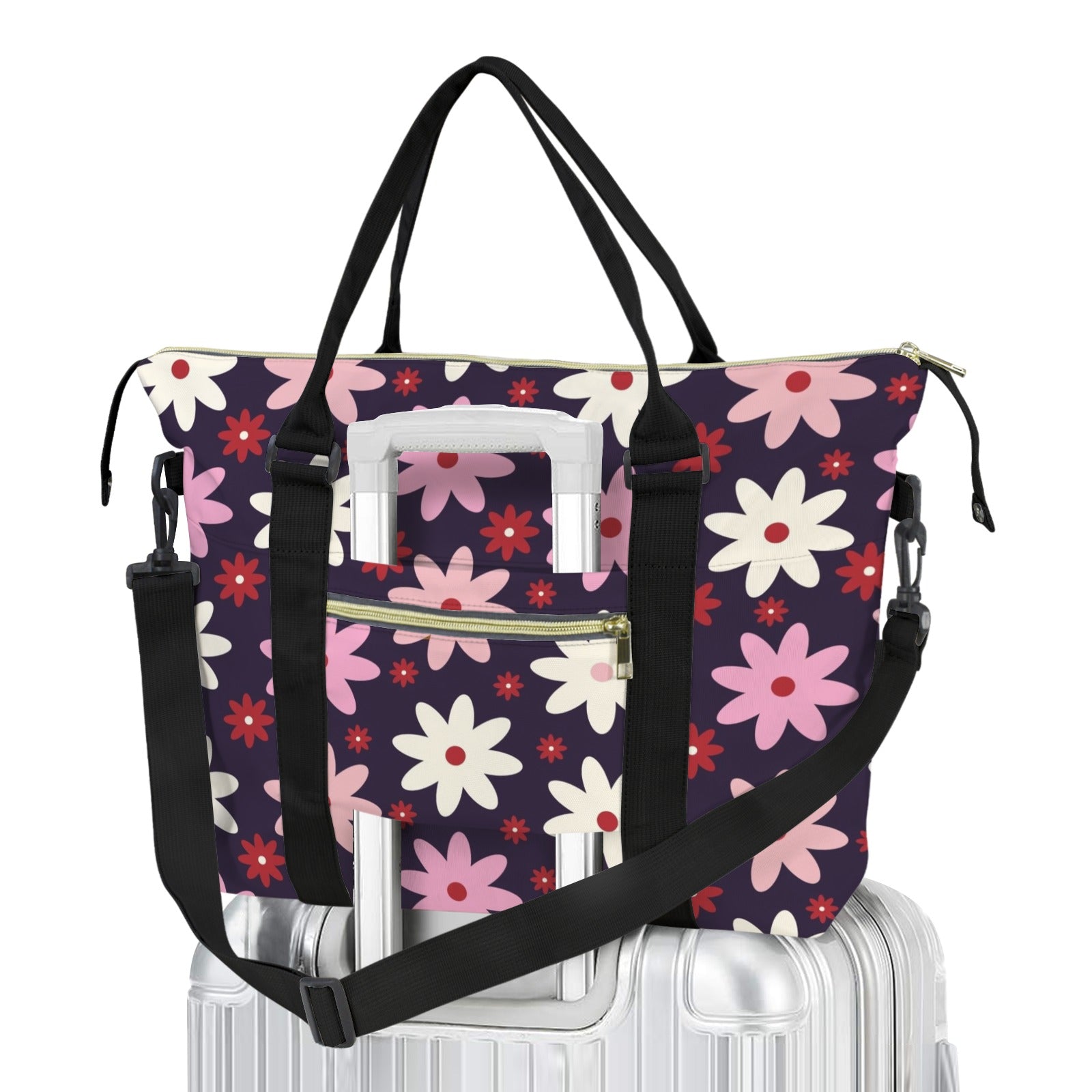 Pink Daisy Duffle Bag-Simple (Model 1715) One Size Duffle Bag-Simple (1715)