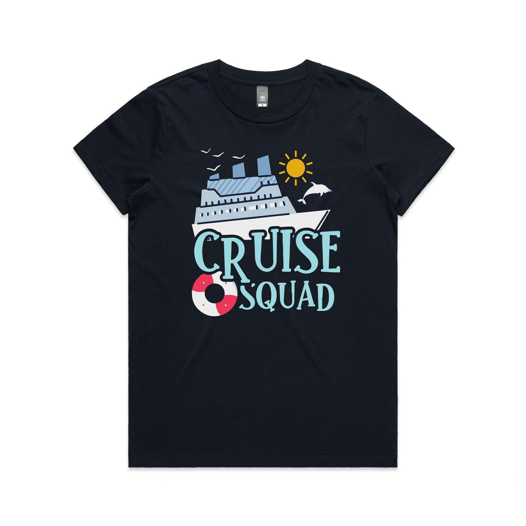 Cruise Squad Womens Cruise T-shirt Navy Womens Cruise T-shirt Cruise Printed In Australia