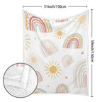 Pastel Rainbows - Double-Layer Fleece Blanket 51"x59"