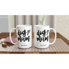 Personalise - Dog Mum - White 15oz Ceramic Mug Personalised 15oz Mug animal customise Globally Fulfilled Mum personalise