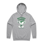 But First Coffee - Mens Hoodie Grey Marle Mens Hoodie Coffee Printed In Australia