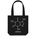 Caffeine Molecule Canvas Tote Bag Black One Size Tote Bag Coffee Printed In Australia Science