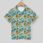 Pineapple Coconut Kids Youth Short Sleeve Button Up Shirt