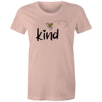 Bee Kind - Womens T-shirt Pale Pink Womens T-shirt Kindness Printed In Australia