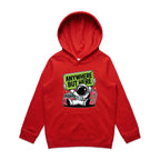 Astronaut, Anywhere But Here - Kids Hoodie Red Kids Hoodie Printed In Australia