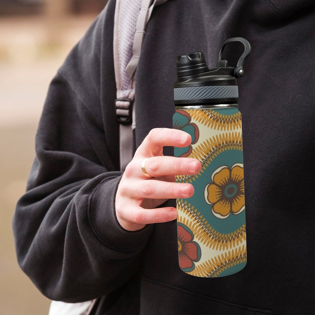 Vintage Floral Insulated Water Bottle with Dual-Use Lid (18oz) Insulated Water Bottle with Dual-Use Lid (18oz) Printed Offshore