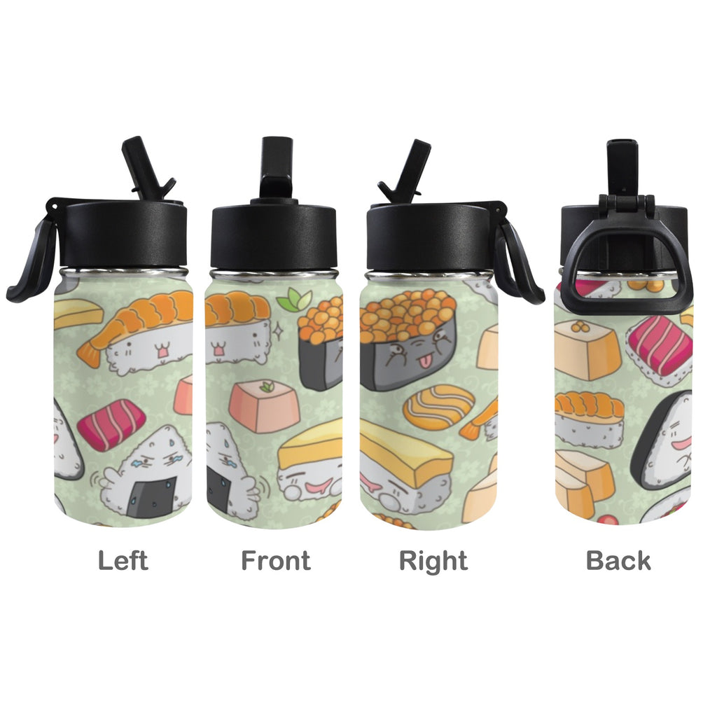 Funny Sushi 12oz Kids Water Bottle with Straw Lid