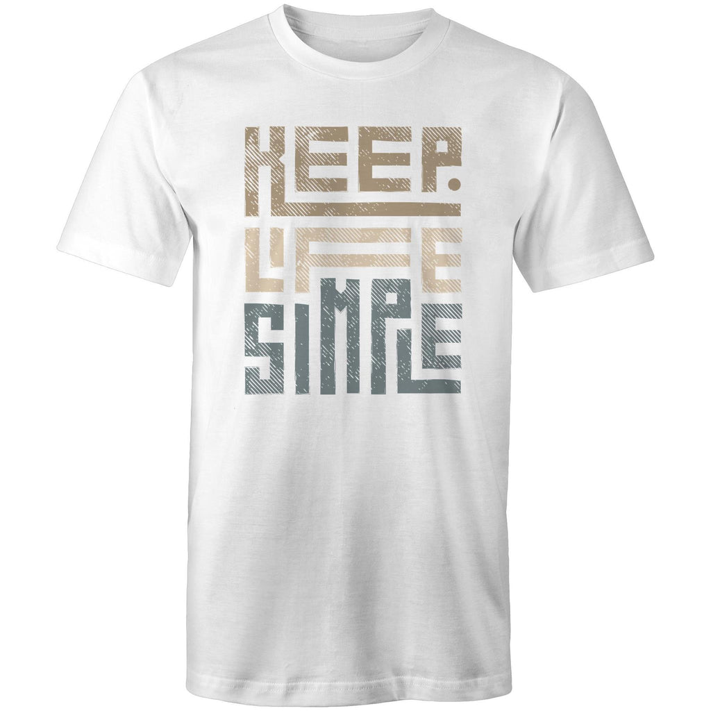 Keep Life Simple - Mens T-Shirt White Mens T-shirt Printed In Australia