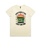 Skip Bin, Dumpster Fire Women's AS Colour T-shirt Butter Womens T-shirt Printed In Australia
