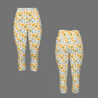 Retro Boho Flower Women's High Waist Pocket Capri Yoga Leggings Women's High Waist Capri Yoga Leggings Plants Printed Offshore