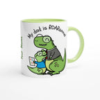 Personalised - My Dad Is Roarsome, Dinosaur - White 11oz Ceramic Mug Personalised Mug customisable dad Globally Fulfilled personalise