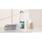 Give Our Earth A Chance - White 17oz Stainless Steel Water Bottle White Water Bottle Environment Globally Fulfilled