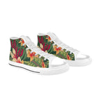 Vintage Hawaiian Floral Men's High Top Canvas Shoes Men's Classic High Top Canvas Shoes Plants Printed Offshore