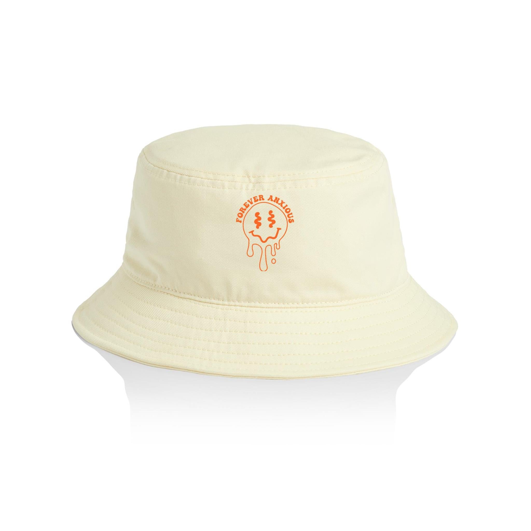 Forever Anxious - AS Colour Bucket Hat Butter One Size As Colour Bucket Hat Printed In Australia