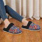 Comic Book Cells Women's Fur Trim Thick-Sole Indoor Slippers Women's Fur Trimmed Slippers comic Printed Offshore