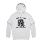 Frazzled Cat, Hang On Let Me Overthink This Men's AS Colour Hoodie White Marle Mens Hoodie animal Printed In Australia