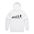 Guitarist Evolution - Mens Hoodie White Mens Hoodie Music Printed In Australia