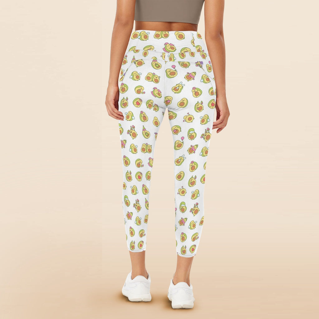 Avocado Cute Women's High Waist Pockets Yoga Leggings