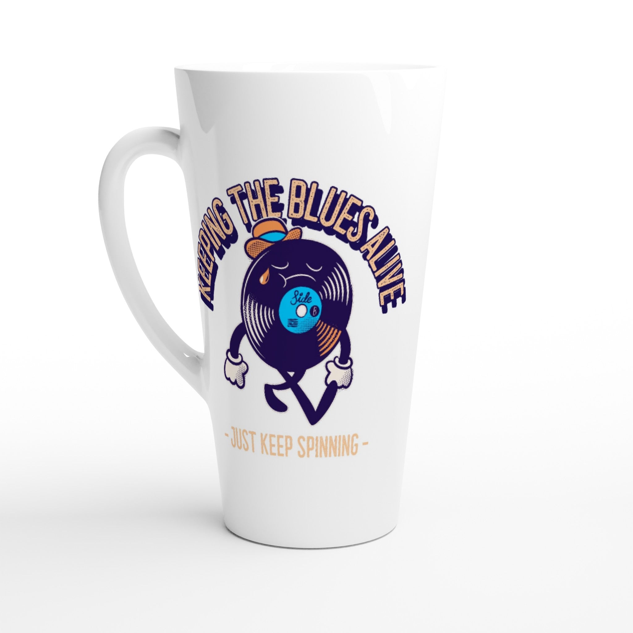 Keeping The Blues Alive - White Latte 17oz Ceramic Mug Default Title Latte Mug Globally Fulfilled Music