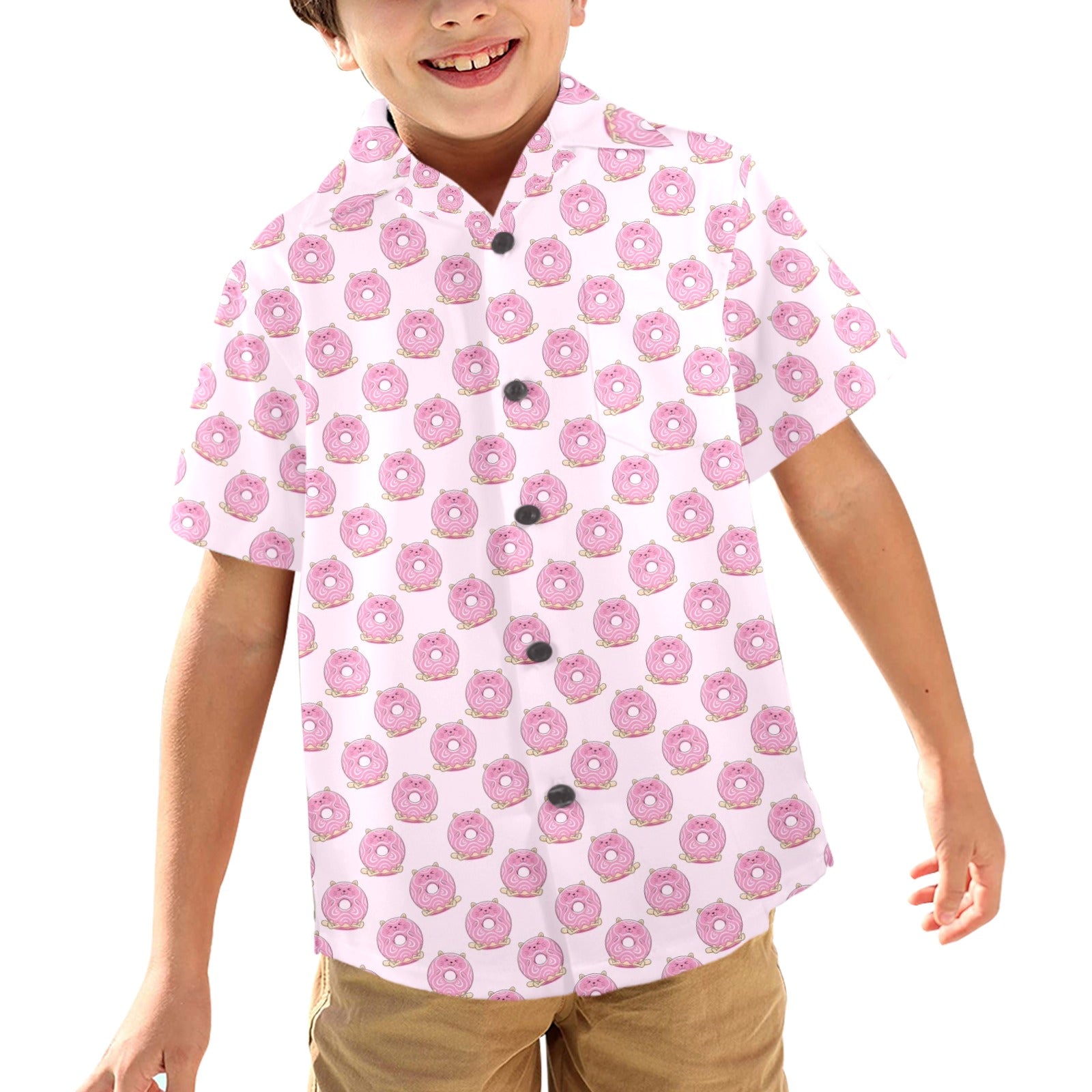 Cat Doughnuts Junior Kids Hawaiian Shirt