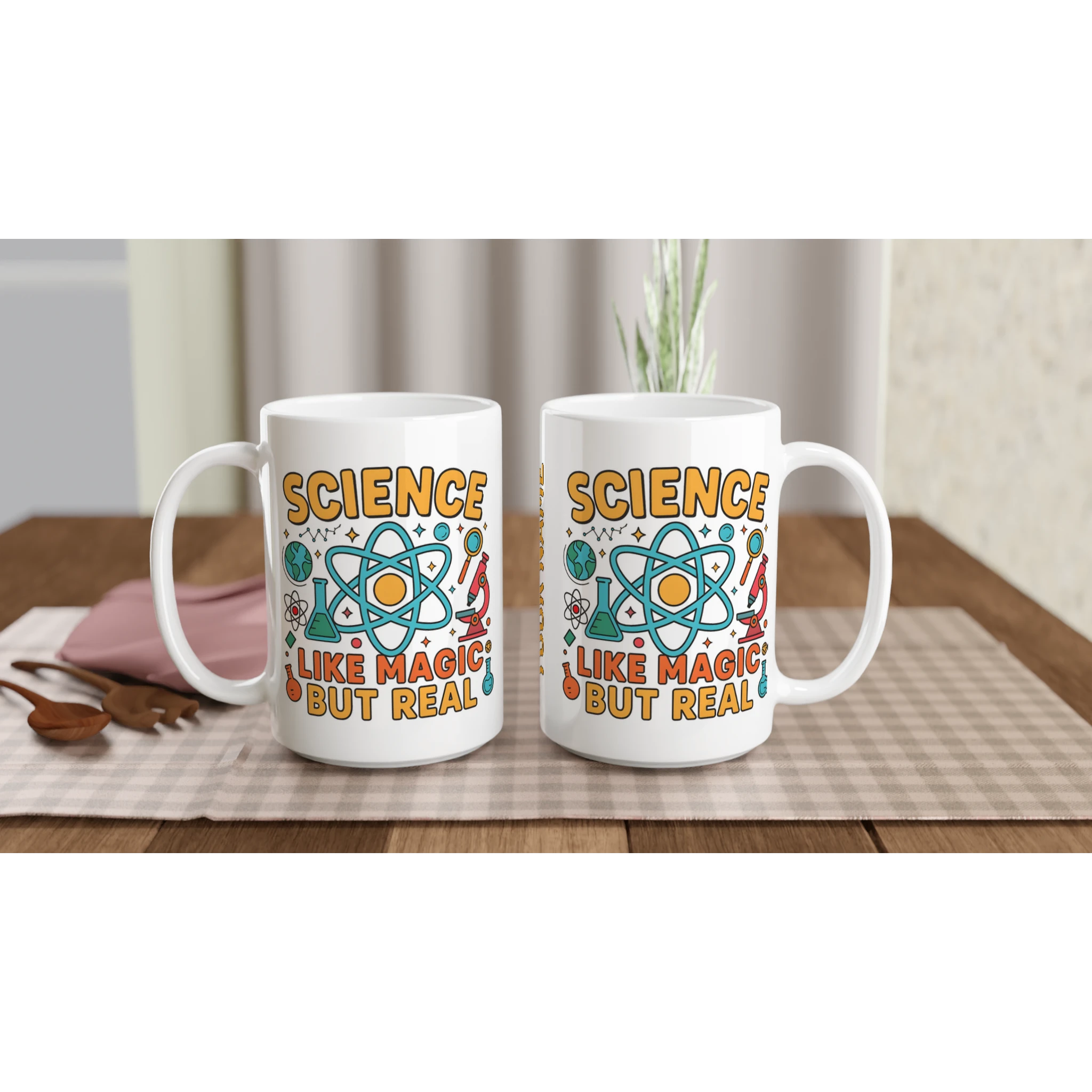 Personalised - Science, Like Magic But Real - White 15oz Ceramic Mug Personalised 15oz Mug Globally Fulfilled Science