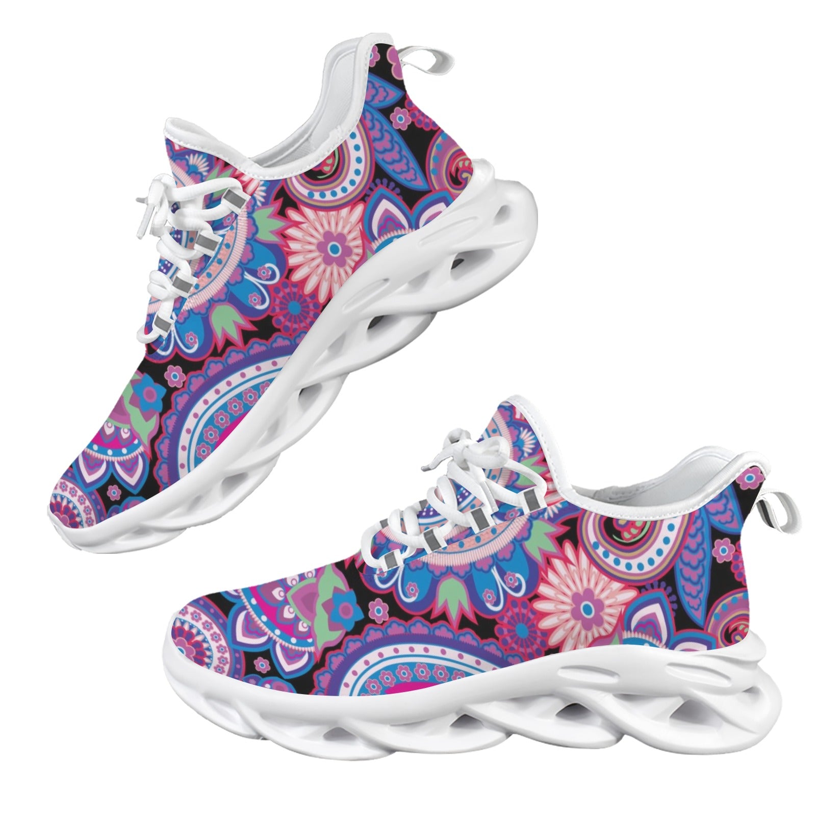 Purple Paisley Women's Twisted Sole Sneakers