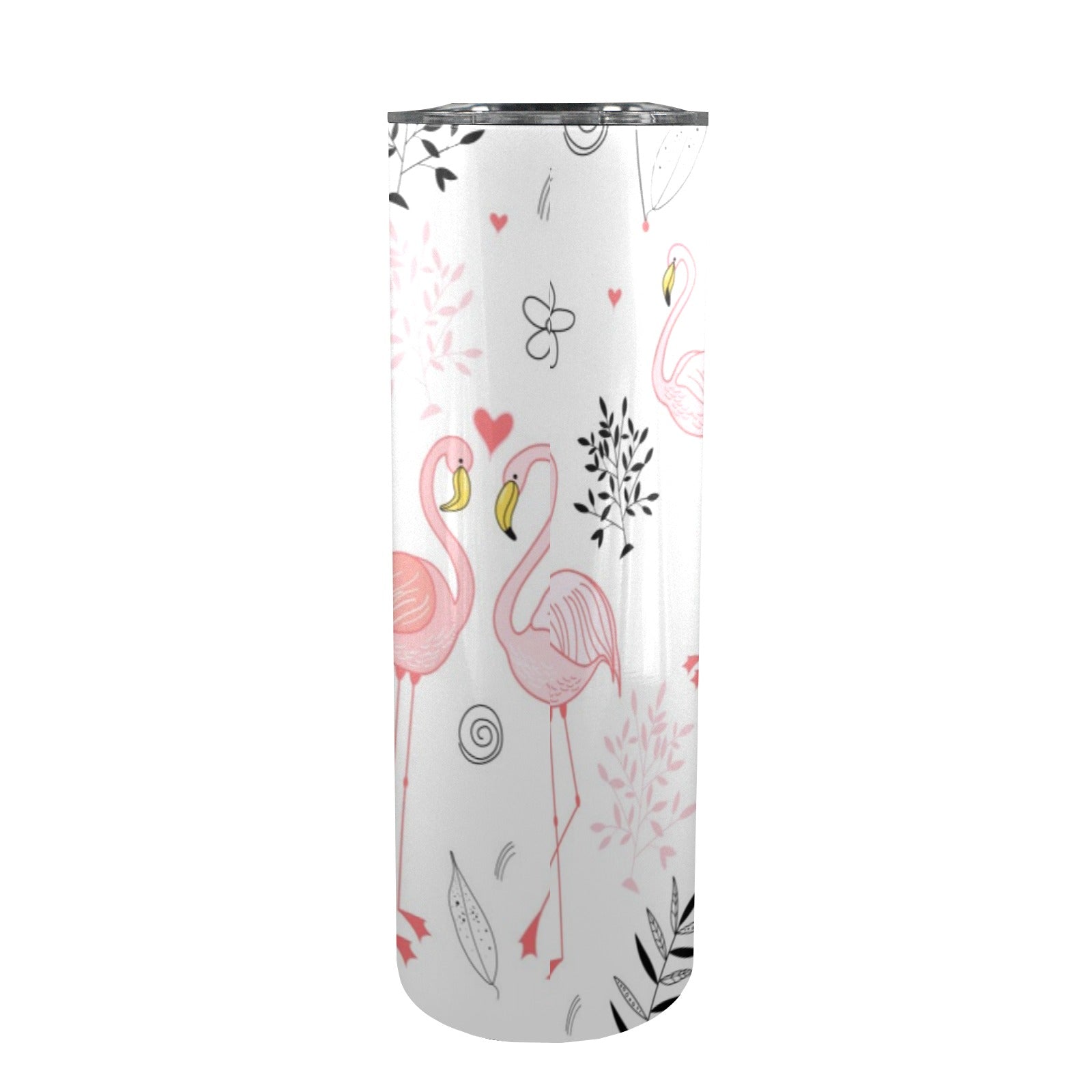 Pink Flamingos 20oz Tall Skinny Tumbler with Lid and Straw