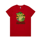 In A While, Crocodile Women's AS Colour T-shirt Red Womens T-shirt animal Printed In Australia