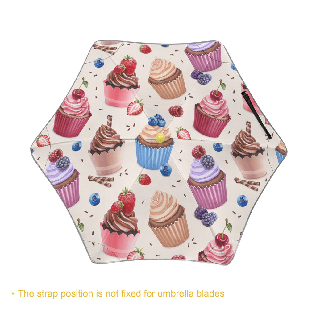 Cupcakes Kids Safe Round Corner Umbrella Kids Safe Round Corner Umbrella Food Printed Offshore