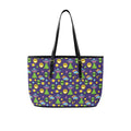Groovy Alien And UFO PU Leather Tote Bag Large