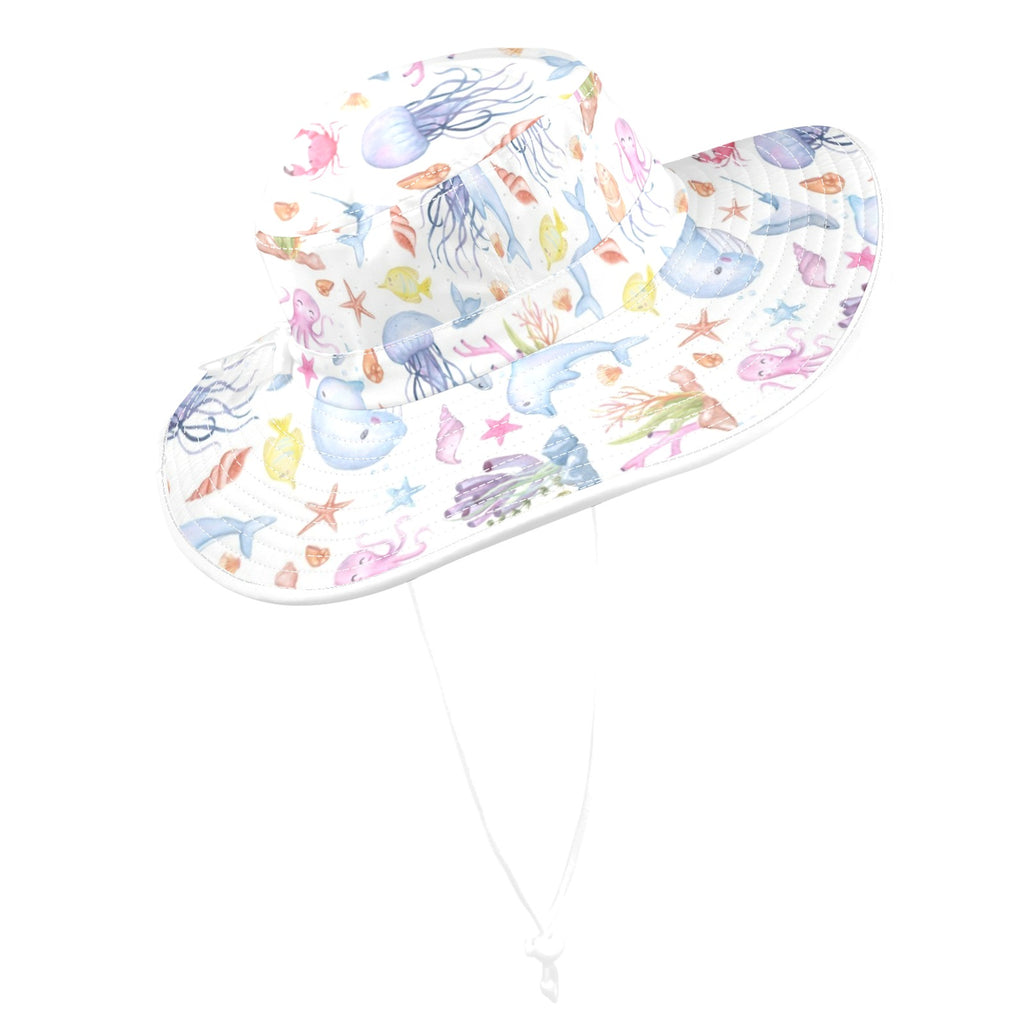 Under The Sea Wide Brim Bucket Hat Wide Brim Bucket Hat animal Ocean Printed Offshore
