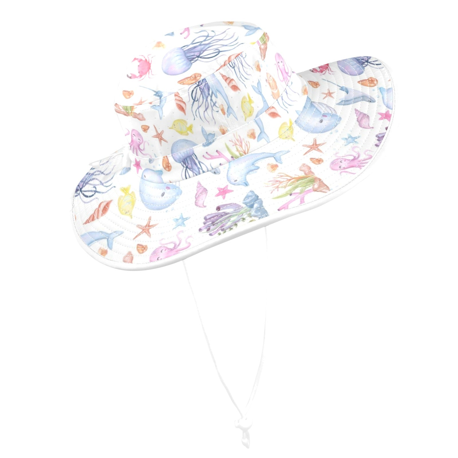 Under The Sea Wide Brim Bucket Hat Wide Brim Bucket Hat animal Ocean Printed Offshore