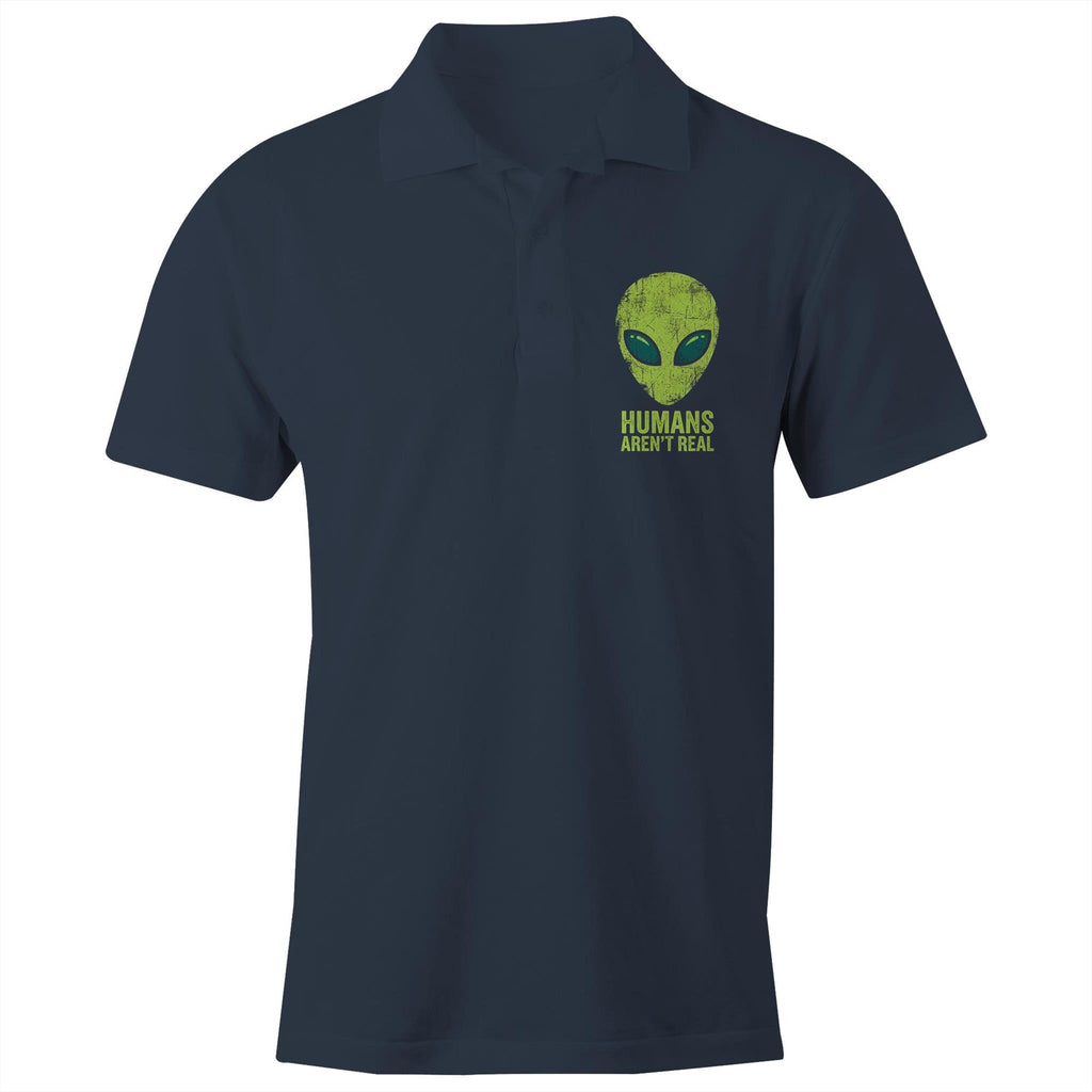 Alien Humans Aren't Real AS Colour Chad Polo Shirt