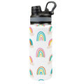 Cloud Rainbows Insulated Water Bottle with Dual-Use Lid (18oz) One Size Insulated Water Bottle with Dual-Use Lid (18oz) Printed Offshore