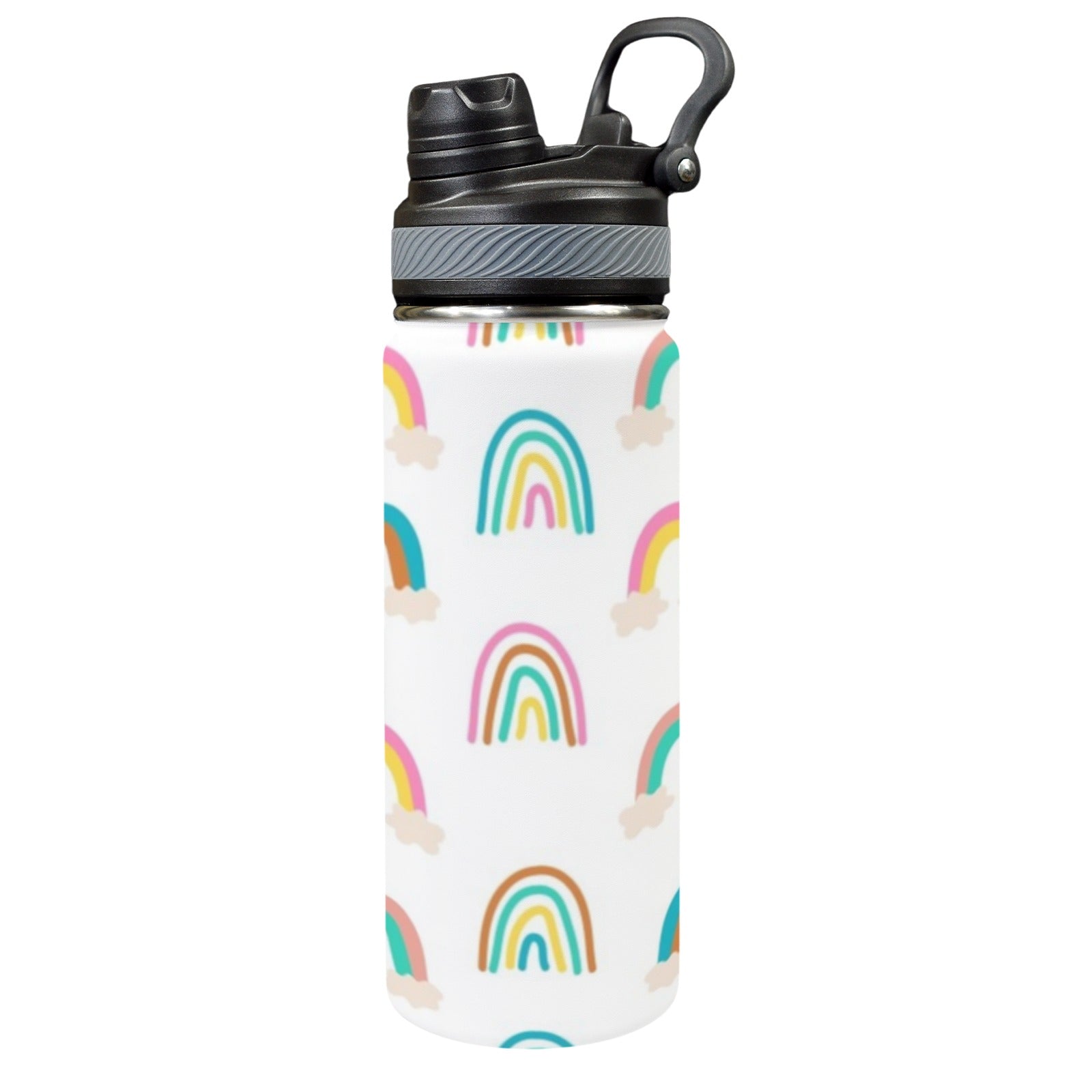 Cloud Rainbows - Insulated Water Bottle with Dual-Use Lid (18oz) One Size Insulated Water Bottle with Dual-Use Lid (18oz) Printed Offshore