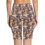 Watercolour Books Women's Bike Shorts With Side Pockets Women's Bike Shorts Printed Offshore Reading