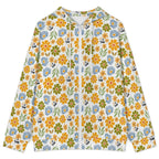 Retro Boho Flower Women's Full-Zip Hoodie