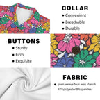 Bright And Bold Flowers Men's Short Sleeve Hawaiian Shirt Men's Hawaiian Shirt (New) Plants Printed Offshore