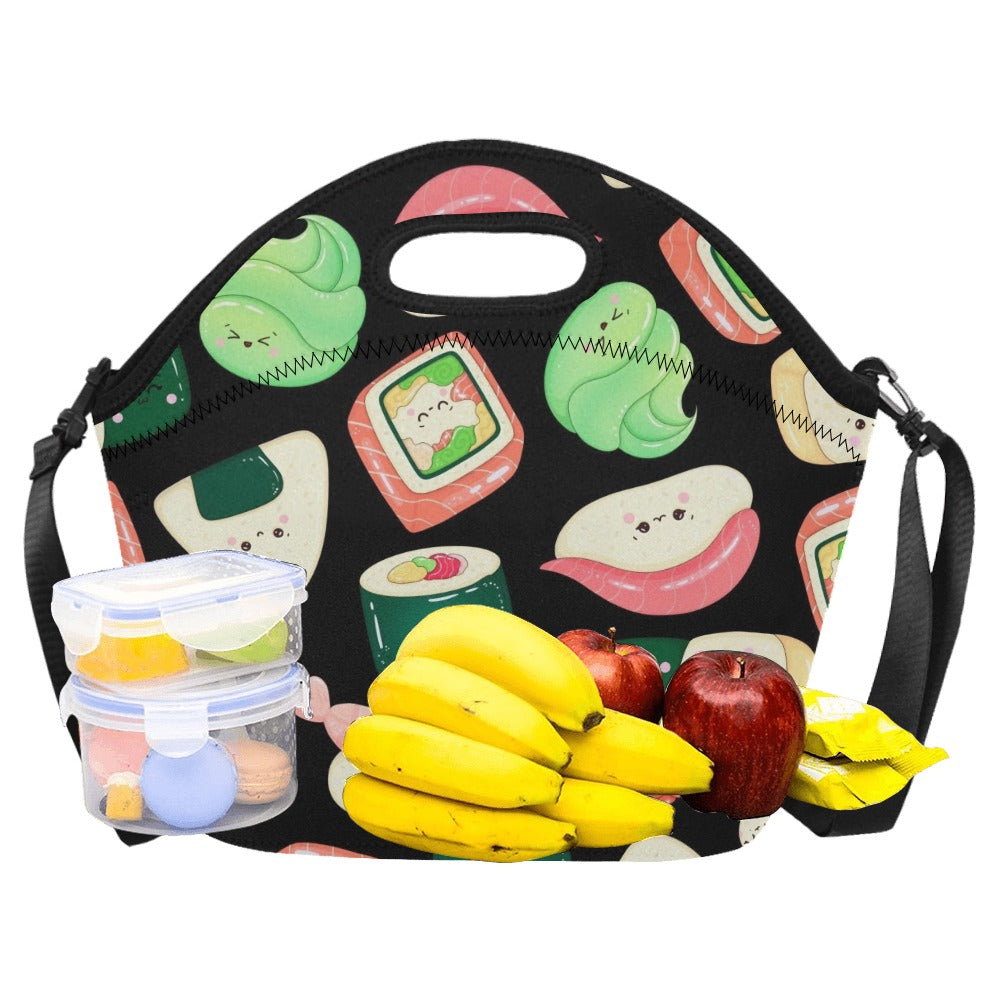 Happy Sushi - Neoprene Lunch Bag Neoprene Lunch Bag Printed Offshore